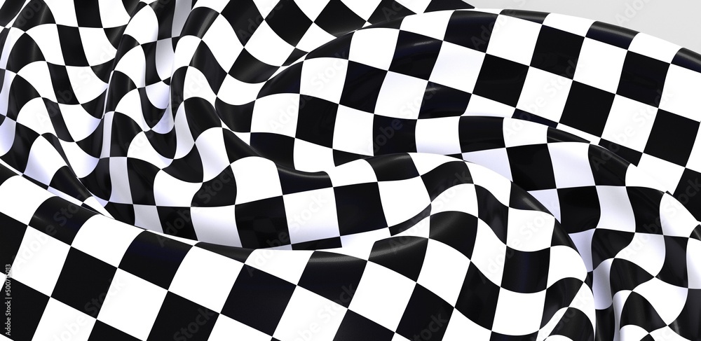 Finish flag isolated on white background. 3D Finish flag isolated on white background. 3D