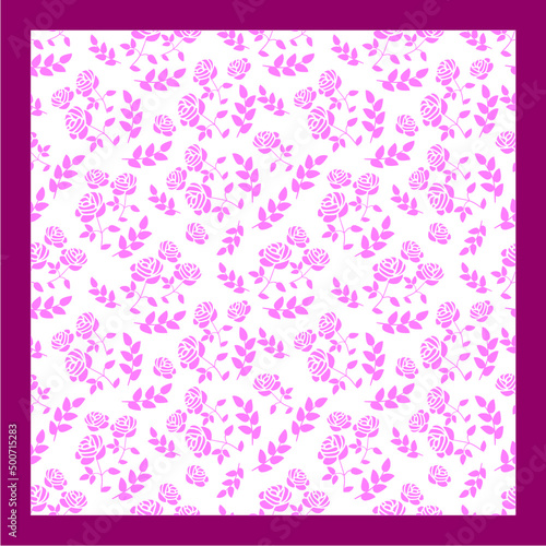 seamless pink background with flowers pattern