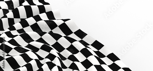 Finish flag isolated on white background. 3D © vegefox.com