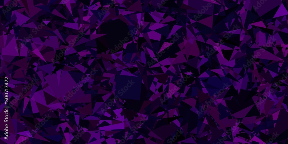 Fototapeta premium Dark Purple vector background with triangles.