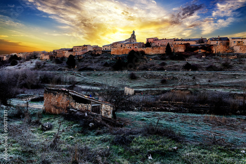 Amaneciendo en Maderuelo. Segovia.