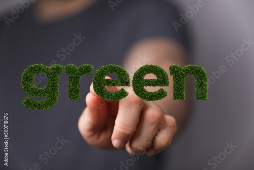 Hands holding green nature ...