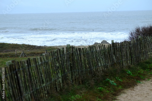 A small path along the coast. Batz-sur-mer, France;