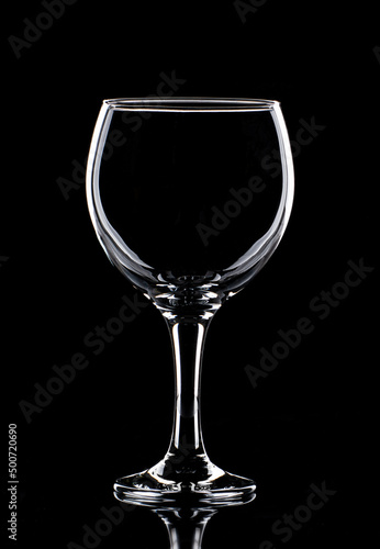 glass cup on black background