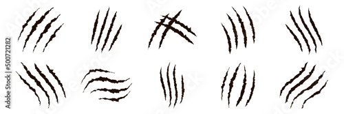 Claws scratching icon set illustration