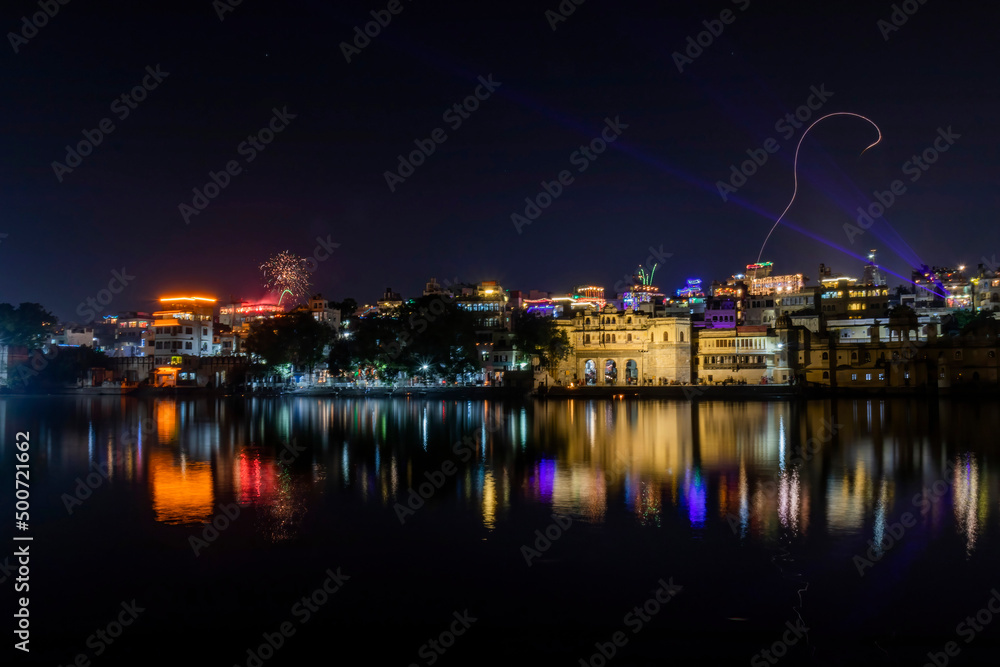 Udaipur city lights at night