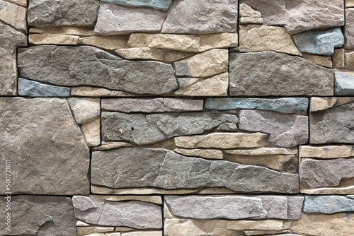 decorative stone texture. Rustic stone wall background