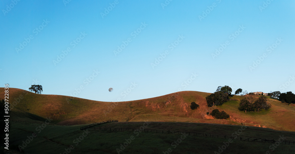 Fototapeta premium Hills with Moon