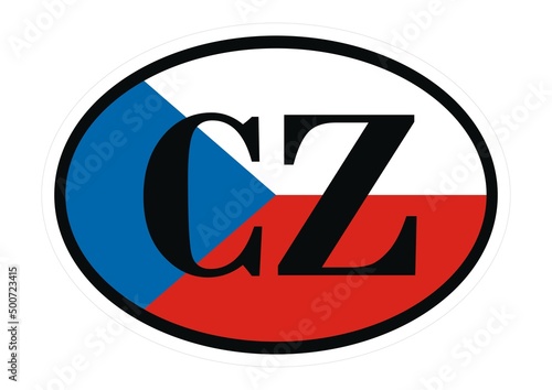 Free Download International license plate, flag of Czech republic, label for car, vector icon - GFXLoad