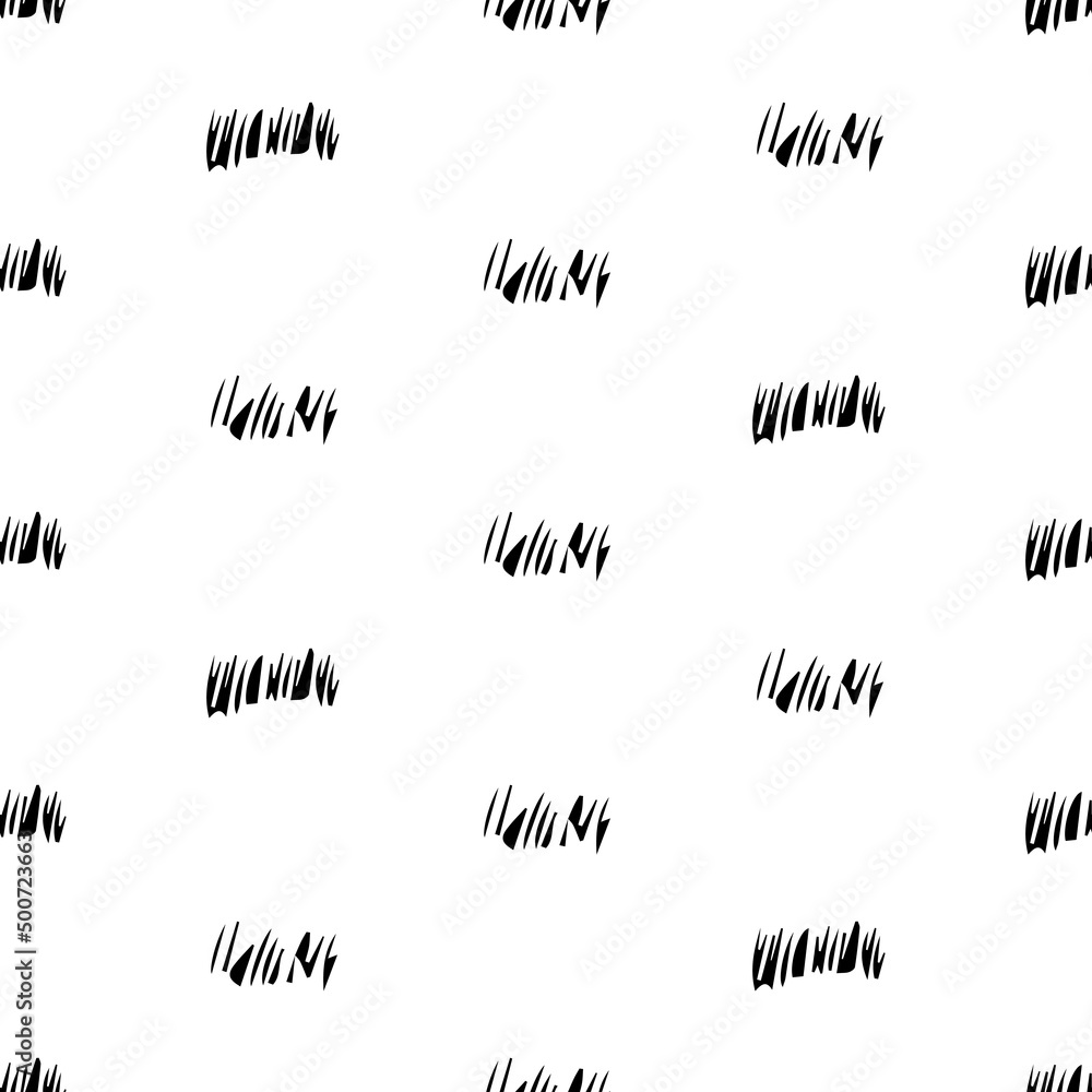 Seamless pattern with black pencil brushstrokes