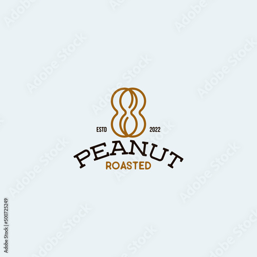 vintage peanut roasted logo design