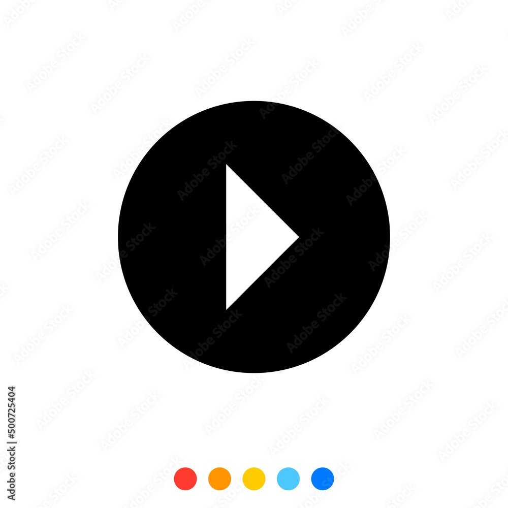Play button symbol, Icon, Vector, Illustration. Play button symbol, Icon, Vector, Illustration.