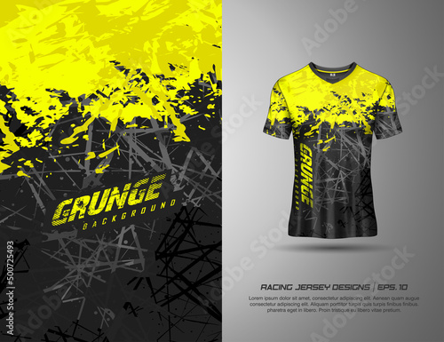 Fototapeta Tshirt abstract grunge background for extreme sport jersey team, soccer, motocro