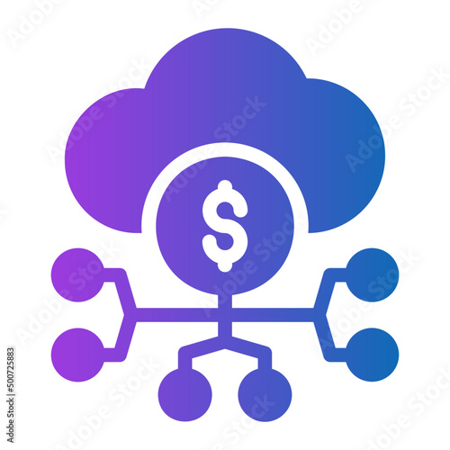 cloud mining gradient icon