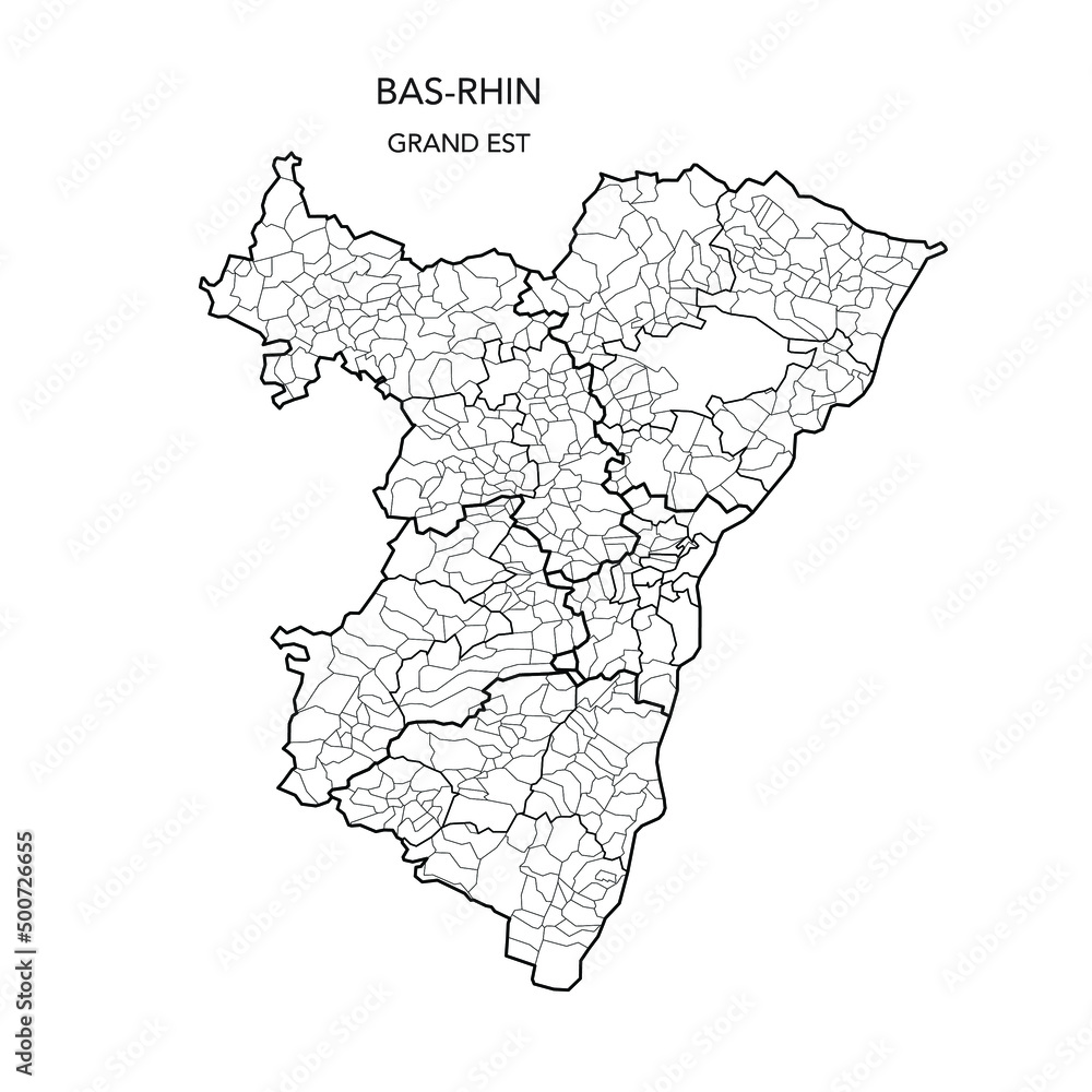 Vector Map of the Geopolitical Subdivisions of The Département Du Bas-Rhin  Including Arrondissements, Cantons and Municipalities as of 2022 - Grand  Est - France Stock Vector | Adobe Stock