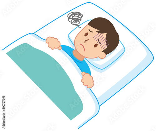 不眠の男性　布団