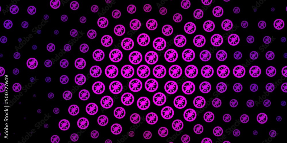 Dark Purple vector texture with disease symbols.