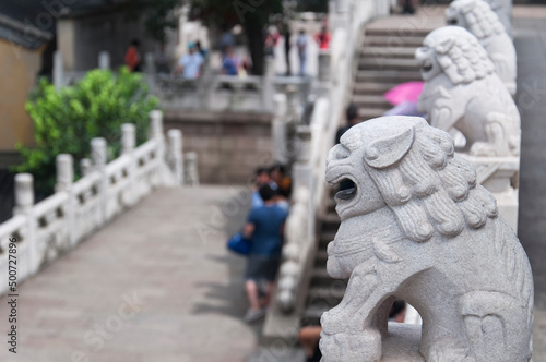 chinese lions jinshan temple zhenjiang china