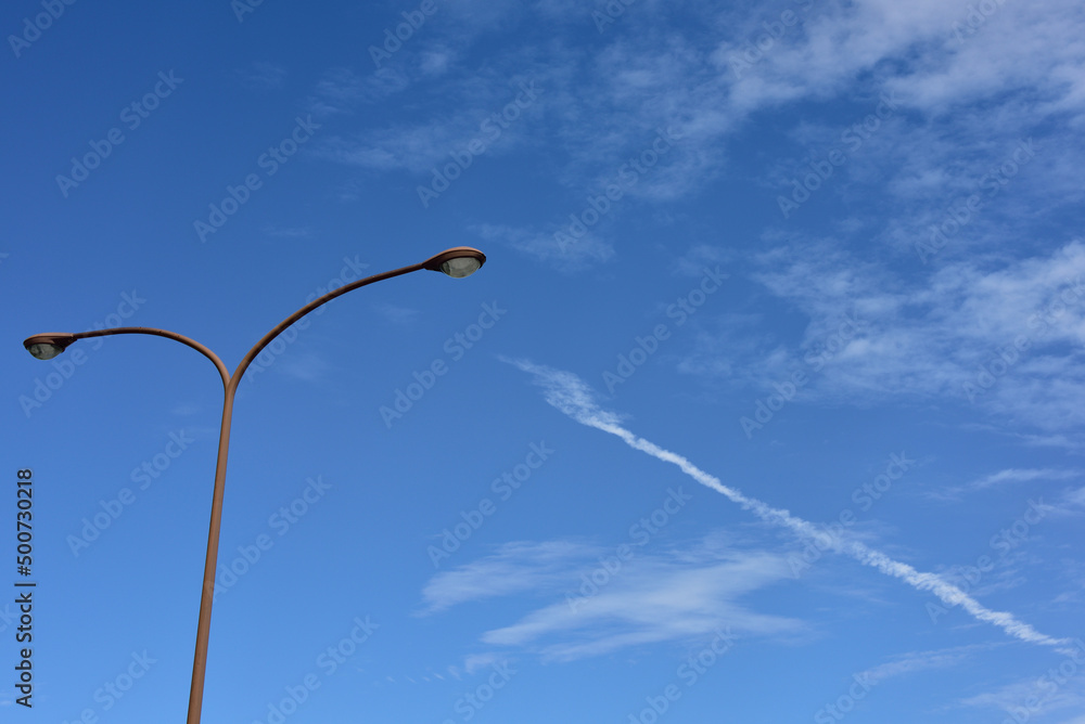 Big sky and street lights