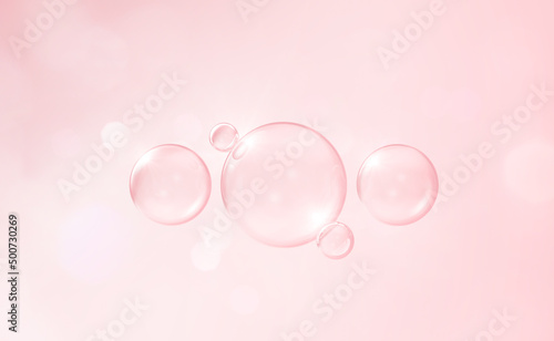 Pink Collagen Skin Serum, gluta cosmetic Vitamin, skin care cosmetics solution Background. 3d rendering.