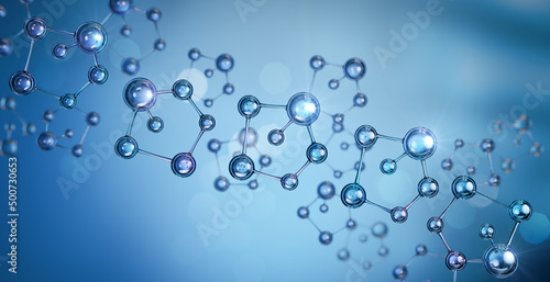 Abstract atom or molecule structure, Science or medical background, 3d illustration.