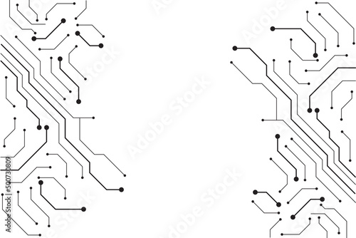 Abstract futuristic circuit board Illustration, Circuit board with various technology elements. Circuit board pattern for technology background. Vector illustration