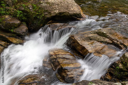 Waterfall of the Ribeir  o de Itu river in Boicucanga in the Atlantic Forest in the state of S  o Paulo - Brazil