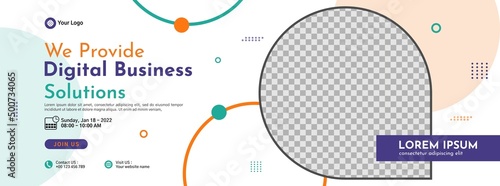 Business conference banner template design for webinar, marketing, online class program, etc