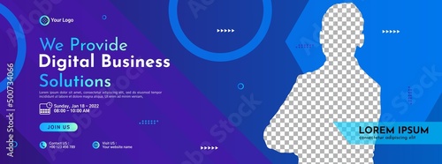 Business conference banner template design for webinar, marketing, online class program, etc