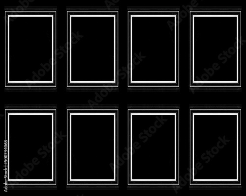 black and white background with frames
