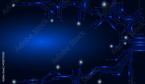 Abstract Circuit Board Modern Pattern Blue Scifi Copy Space for Text Infographic, Brochure Futuristic Background Concept Vector.