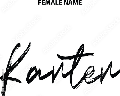 Karter  English Girl's Name Text Brush Lettering