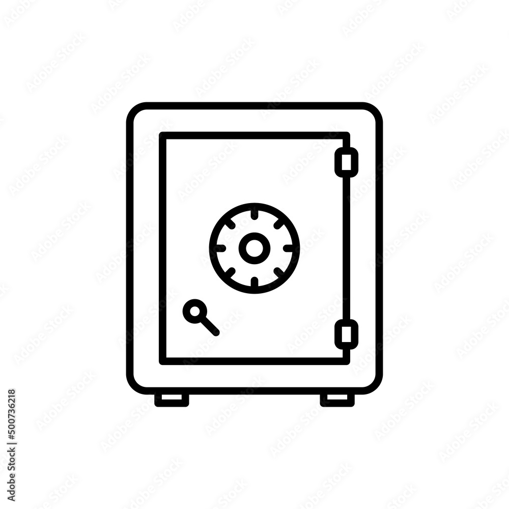 Money safe and Locker line icon. Bank safe box and strongbox vector outline sign. Money safe and Locker line icon. Bank safe box and strongbox vector outline sign.