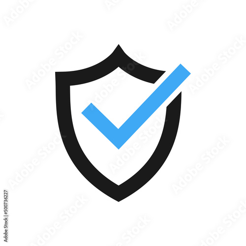 shield secure safe single. Shield and Check Mark Icon Vector