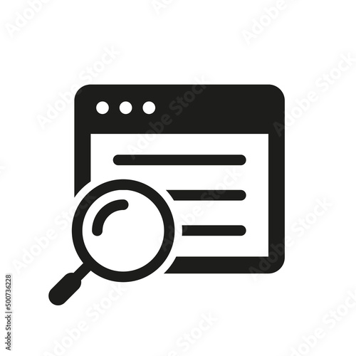 searching results with magnifying glass icon.