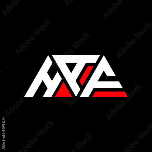 HAF triangle letter logo design with triangle shape. HAF triangle logo design monogHAm. HAF triangle vector logo template with red color. HAF triangular logo Simple, Elegant, and Luxurious Logo...