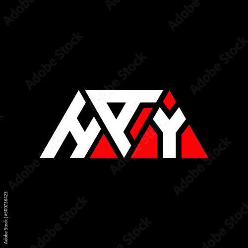 Fototapeta Naklejka Na Ścianę i Meble -  HAY triangle letter logo design with triangle shape. HAY triangle logo design monogHAm. HAY triangle vector logo template with red color. HAY triangular logo Simple, Elegant, and Luxurious Logo...