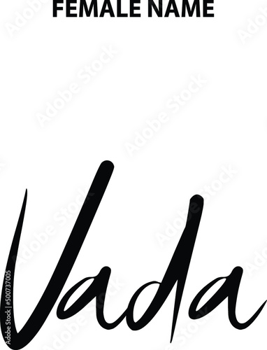 Text Lettering Baby Girl and Women's Name Vada