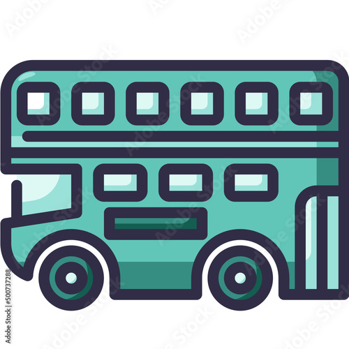 double decker bus Two Tone icon