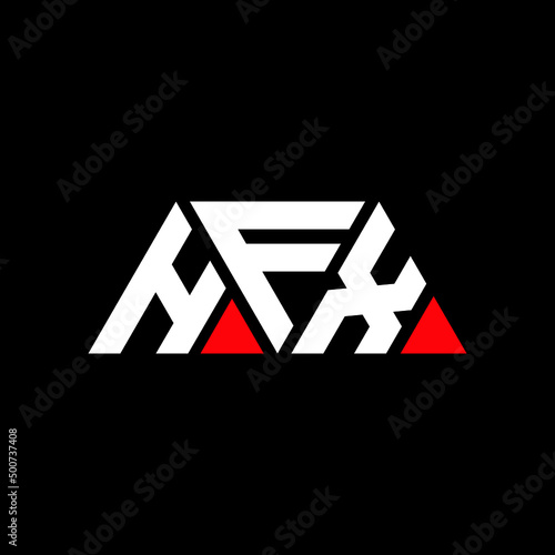 Fototapeta Naklejka Na Ścianę i Meble -  HFX triangle letter logo design with triangle shape. HFX triangle logo design monogram. HFX triangle vector logo template with red color. HFX triangular logo Simple, Elegant, and Luxurious Logo...