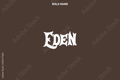 Boy Name  Eden Stylish Lettering in Bold Style photo