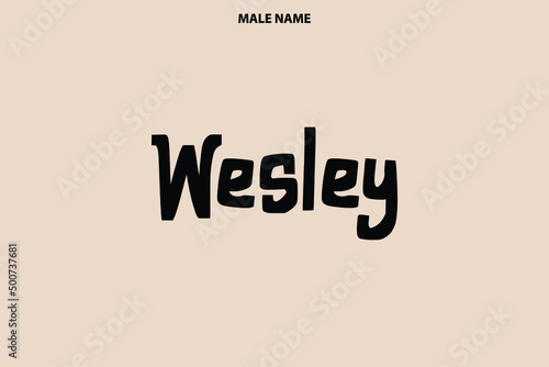 Baby Boy Name Wesley Elegant Inscription Lettering Sign