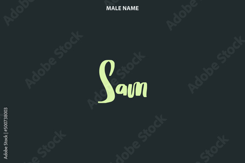 Sam Boy Name in Stylish Bold Typography Text