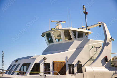 Control bridge of a modern yacht