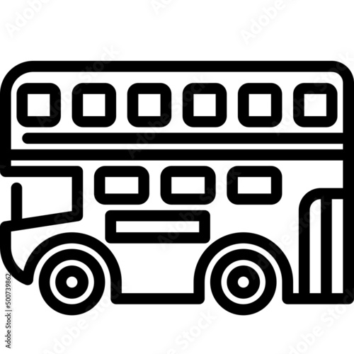 double decker bus line icon