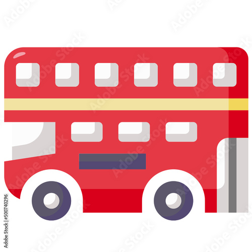 double decker bus flat icon