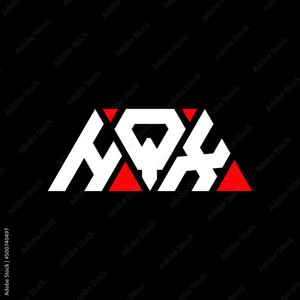 HQX triangle letter logo design with triangle shape. HQX triangle logo design monogram. HQX triangle vector logo template with red color. HQX triangular logo Simple, Elegant, and Luxurious Logo...