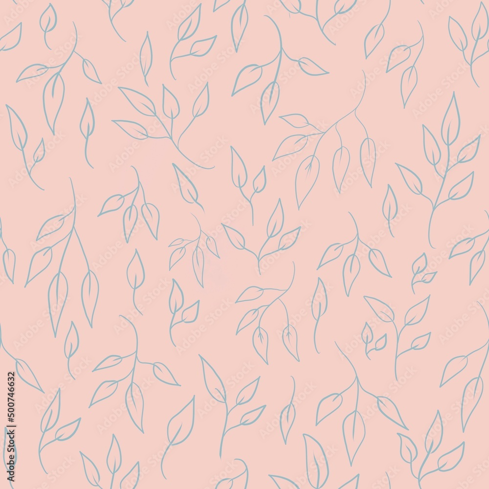Fototapeta premium seamless leaves pattern, floral pattern, flowers pattern 