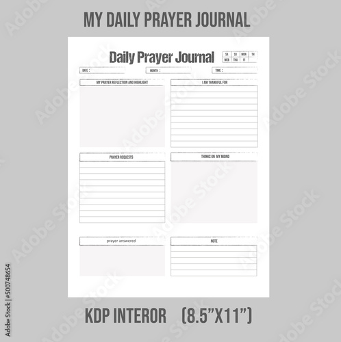 daily prayer  journal kdp template