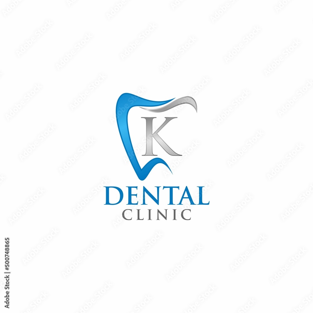 Letter K Teeth Logo design template Letter K Teeth Logo design template